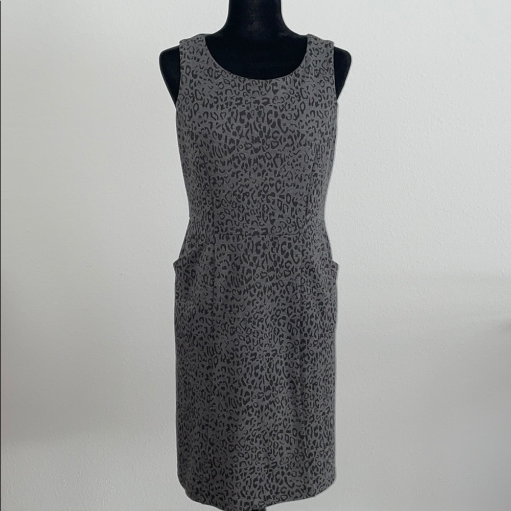 George Grey & Black Cheetah Dress w/Pockets